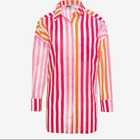Beach Riot striped button up. S/M - Picture 2 of 14